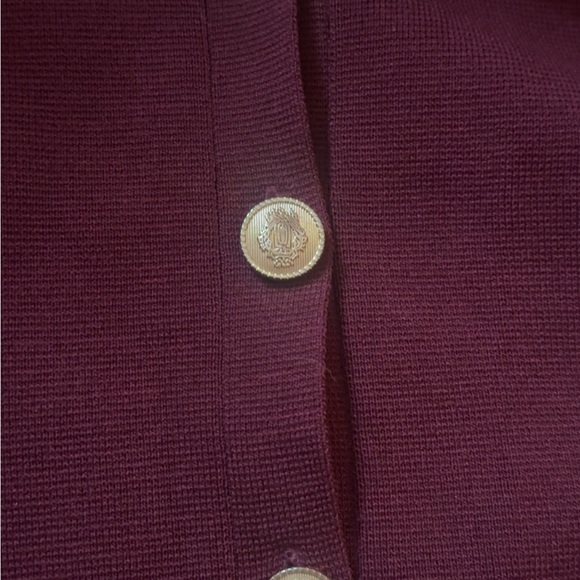 NWOT Zara Women's Deep Burgundy Blazer Sweater with ahold Buttons - Picture 6 of 8